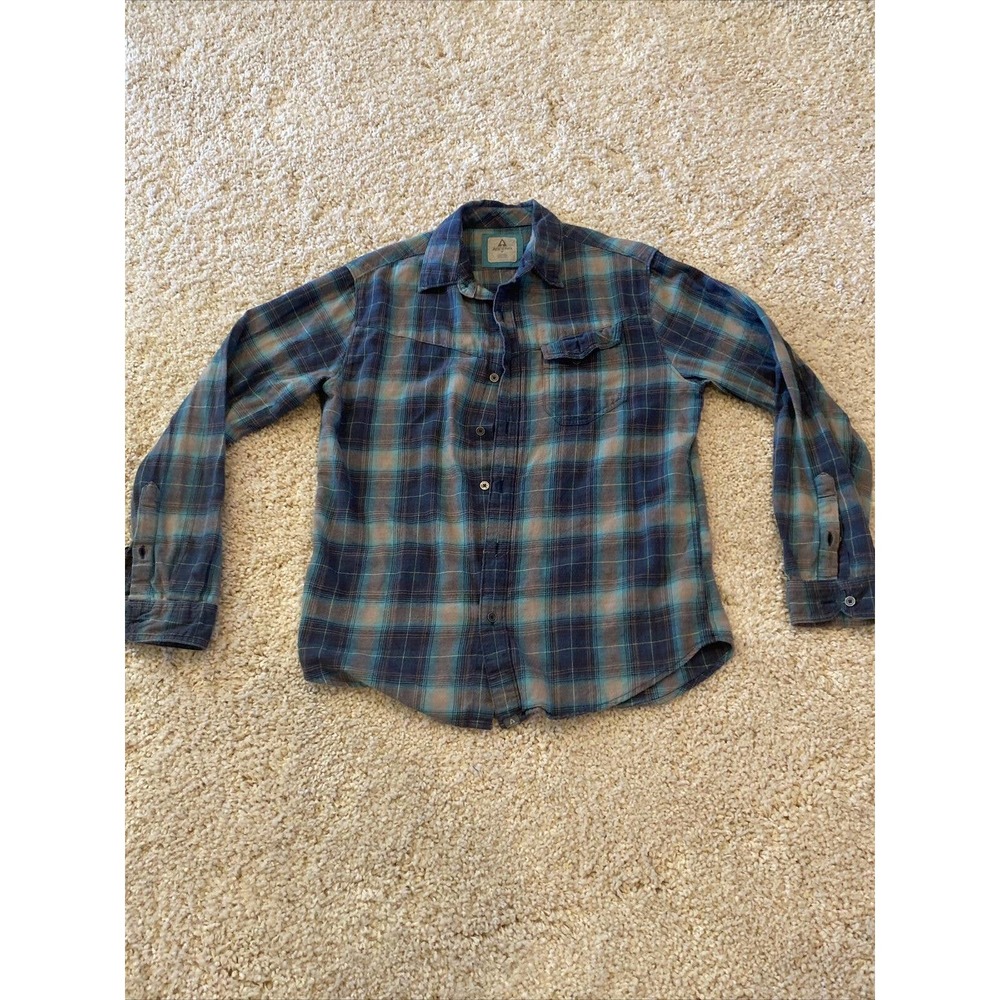 Ascend Mens Short Sleeve Pockets Plaid Multicolor Flannel Size M